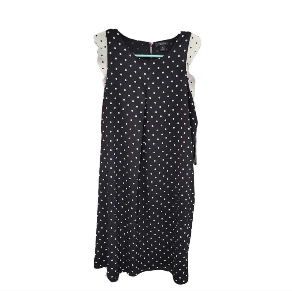 Ann Taylor Black and White Polka Dot Shift Dress